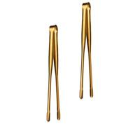 2 Pièces Pinces à Barbecue, Style Japonerie Coréen, Prise Dentelée | Acier Inoxydable 304, Manche Ergonomique Incurvé, Portée Longue, Surface Lisse, Glaçons, Grillades et Petit-déjeuner