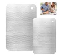 2 Pièces Planche à Découper Inox à Motif Alvéolé 15 X 24 cm / 20 X 30 cm | Planche a Decouper en Titane Double Face Planche à Découper en Acier Inoxydable Antiadhésive Antibactérienne Anti-Moisissure