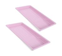 2 Pièces Plateau de Manucure Rectangulaire en Acier Inoxydable