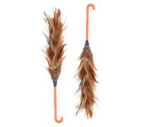 2 Pièces Plumeau Souple Ménager en Plume de Poulet et Plastique