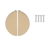 2 Pièces Poignée de Meuble Demi-lune en Aluminium Spatial, Or, 64 | Forme Semi-circulaire Classique, Surface Lisse Polie, pour Placard et Armoire, Style Européen Élégant