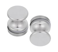 2 Pièces Poignée de Porte en Verre Simple Face pour Coulissante | Alliage D’aluminium Argenté, Montage Seul Trou, Bords Polis, Usage la Cuisine et Vitrine