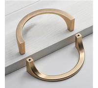 2 pièces Poignée décoratifs en demi-cercle Poignée de tiroir en demi-lune Boutons de portes Alliage de zinc Tirer Poignées de placard pour armoire,livre,ovale (gold)