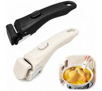 2 Pièces Poignée Détachable pour Casserole Universelle Amovible Résistante à la Chaleur 250°C Support 10kg Poignée Antidérapante Compatible avec Tefal la Plupart des Ustensiles de Cuisine (Noir+Blanc)
