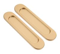 2 Pièces Poignée Ovale Encastrée pour P Or te Coulissante en Verre | Alliage D'aluminium, Autocollante sans Perçage, Simple à Utiliser, Style Ferme Vintage Moderne
