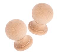 2 Pièces Pommeau Rond en Bois Dur 6x4cm pour Poteaux D’escalier | Surface Inachevée Prête à Peindre, Finition Lisse, Style Colonne Romaine, Décoration Classique pour Chambre et Meubles