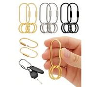 2 pièces Porte-clés à verrou en laiton, porte-clés en métal multifonctionnel, boucle de décoration de sac sécurisée, anneau porte-clés, porte-clés de voiture à la mode, accessoires de sac, convient po