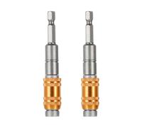 2 Pièces Porte-embout Magnétique Pivotant 6,35mm | Acier Doré, Angle D’environ 20 Degrés, Compatible Outil Manuel, Embout Rapide pour Travaux Précis
