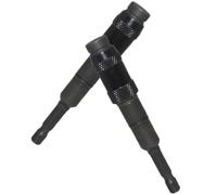 2 Pièces Porte-embout pour Perceuse Magnétique Pivotant 1/4 Pouce | Tête Orientable 0 à 20 Degrés, Couple 35 N·m, Connexion Rapide, , Finition Argenté