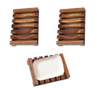2 Pièces Porte-Savon en Bois Naturel,Peut Étre Placé des Deux Côtés,pour Salle de Bain, Douche ou Cuisine,Modèle Réversible et Écologique,Bois