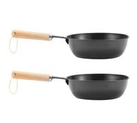 2 Pièces Pot de Combustion Portable au Charbon de Bois Poignée | Fer Noir, Ventilation Spacieuse et Trous D’évacuation des Cendres, Usage Extérieur et Foyer Intérieur