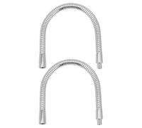 2 Pièces Poteau D'éclairage Col de Cygne Flexible Filetage Externe | Angle Réglable, Base à Démontage Rapide, Tube Argenté Simple, Usage pour Lampe Led, Support Pratique