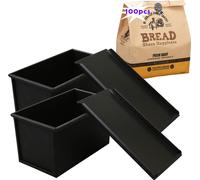 2 pièces pour 450g de pâte à pain grillé Moule à pâtisserie avec couvercle et 100x sac à pain