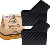2 pièces pour 450g de pâte à pain grillé Moule à pâtisserie avec couvercle et 100x sac à pain