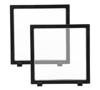2 Pièces Présentoir à Badges Flottant en Plastique Noir, Vitrine Claire | Effet Flottant pour Charms et Pin’s, Design Transparent Minimaliste, Usage Maison et Bureau, Facile D’entretien
