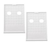 2 pièces Présentoir Incliné en L ABS Blanc pour Menus et prix | Affichage Clair sur Table, Changement Rapide du Contenu, pour Commerces et Caisse, Format Compact