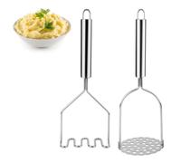 2 pièces Presse-Purée de Pommes de Terre en Acier Inoxydable, Presse-Purée En Métal Robuste En Acier Inoxydable Presse-légumes Ecrase Pomme de Terre et Fruits, Longue Poignée