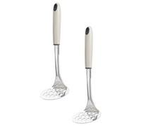 2 Pièces Presse-purée Manuel, Poignée Antidérapante Longue | Trous Incurvés Réguliers, Surface Lisse Anneau Suspendre, pour Ignames et Légumes-racines, la Cuisine Extérieure