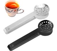 2 pièces Presse-Sachet de Thé en Acier Inoxydable Noir/Gris