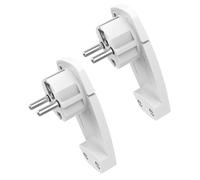 2 Pièces Prise Extra Plate Fiche Plate Blanche - avec Poignée Rabattable, Fiches Schuko pour Câbles avec Section de Câble 1,5 mm² Prise Européenne Accueil IP20 250 V (16A)