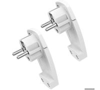 2 Pièces Prise Extra Plate Fiche Plate Blanche - avec Poignée Rabattable, FichesIP20 250 V (16A)