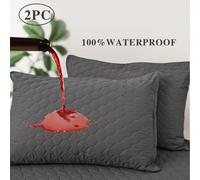 2 pièces Protège-oreillers imperméables avec fermeture éclair - Taille standard, couvre-oreillers anti-acariens, anti-poussière et anti-allergies 50*66,50*75,51*91,50*90,48*74Géométrique,Motif texturé