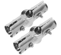 2 Pièces Raccord de Tuyau à Trois Voies en Acier Inoxydable | Résistance la Corrosion, Assemblage Sécurisé, Installation Facile, Usage Polyvalent, Finition Argentée