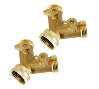 2 Pièces Raccord de Tuyauterie en Y à 3 Voies 3/4 Pouce | Alliage de Zinc Doré, Réglage du Débit, Connexion Rapide, Usage Eau, Jardin et Arrosage