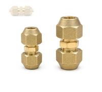 2 Pièces Raccord Double Cuivre Laiton 1/4" 3/8" pour Climatisation AC | Structure sans soudure, anti-corrosion, durable, connexion étanche, pour HVAC et réparation de réfrigérateur