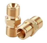 2 Pièces Raccord en Laiton 1/4 Pouce, Adaptateur Raccord Gaz Propane Double Mâle 1/4 Pouce, Connecteur pour Raccords Gaz, Plomberie, Climatisation et Panneaux Solaires