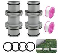 2 Pièces Raccord Tuyau Piscine 38mm - Connecteur de Tuyau Ø38mm pour Pompe Piscine, Adaptateur de Tuyau Compatible Intex Bestway