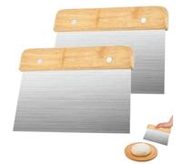 2 Pièces Raclette Hachoir en Acier Inoxydable, 15×11cm Coupe Pate | Professionnel Racloir Patisserie, Grattoir à Pâte, Spatule Pizza, Spatules à Pâte, Raclette Cuisine pour Pizzas, Pâtisseries