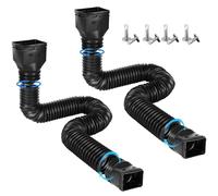 2 Pièces Rallonge de Gouttière Flexible pour, Rallonge de Tuyau de Descente de Gouttière, Eaux de Pluie Extensible de 20" à 59" Connecteur de Gouttière, avec 8 Vis(Noir)