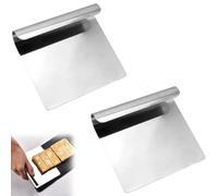 2 Pièces Ramasse Légumes Cuisine, Spatule à Pâte et Raclette Pâtisserie | 14 X 12 cm Coupe Pâte, Ramasse Légumes Inox, Raclette Cuisine Ustensile, Spatule à Gâteau en Inox pour Pain, Gâteau, Fruits