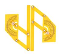 2 Pièces Rapporteur Professionnel en ABS 180 Degrés | Outil de Mesure D'angle, Réglage des Biseaux, Résistance à L'usure, Anti-rouille, Jaune