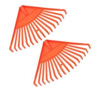 2 Pièces Râteau de Jardin 16 Dents en Plastique | Outil de Jardinage Orange, pour Fleurs et Plantes du Jardin, Travail de Jardinage, Usage Extérieur