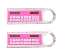 2 Pièces Règle de 10cm Calculatrice Mini, Plastique, Rose, Kawaii | Format Compact et Fin, Portable pour Bureau et Famille, Design Mignon, Usage Scolaire Quotidien Couleur Aléatoire