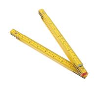 2 Pièces Règle de Menuisier Pliante en Bois 1m Double Échelle | Graduations Métriques Nettes, Calibrations Profondes, Outil Multifonction, Usage Menuiserie et Charpenterie, Jaune