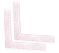 2 Pièces Règle de Tailleur L en Plastique Rose | Transparente, Souple, Surface Lisse sans Bavure, Usage Maison ou Atelier, Mesure Précise