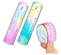 2 pièces Règle flexible, règle pliable de 6 pouces pour enfants, règle en plastique souple, règle scolaire pour enfants, règle flexible de couleur dégradée, règle souple pour enfants, règle de salle d