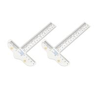 2 Pièces Règle T en Acrylique Transparente 6 Pouces | Outil de Dessin Clair, Blanc, Léger et Portable, Surface Résistante aux Rayures, Usage Professionnel