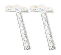 2 Pièces Règle Transparente en T Acrylique pour Scrapbooking | Double Échelle, Surface Résistante aux Rayures, Contrôle Stable, Portable, pour Usage Professionnel et Cadrage Précis