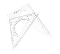 2 Pièces Règle Triangulaire Multifonctionnelle Équerre de Dessin | Mesure D’angle Droit, Traçage Précis, Usage Ingénierie et Dessin, Plastique, Kit Transparent