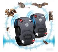 2 Pièces Répulsif Ultrason Puissant 3 en 1 - Anti Rongeur Souris Rats Araignées - Sans Chimique - Pour Voiture, Garage, Grenier
