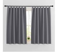 2 Pièces Rideau Occultant - Gris Rideaux a Pattes pour Cuisine Chambre Moderne Isolants Thermique L 100 x H 130cm Gris