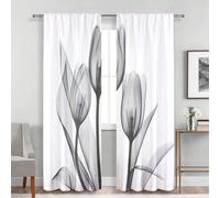 2 pièces Rideaux à imprimé floral, rideaux décoratifs en tissu de polyester pour le salon, la salle de jeux, la chambre à coucher, la décoration de la maison, les fournitures de fête, rideaux multifon