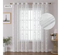 2 pièces Rideaux transparents, rideaux décoratifs en lin brodé, convenant pour la maison, la cuisine, le salon et la chambre à coucher 140*220,140*200,150*180,100*200,150*200,150*250,100*270,100*220,1