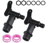 2 Pièces Robinet de cuve, 3/4 pouce, Plastique robuste, Joint étanche, Pour récupérateur eau pluie jardin .