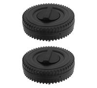 2 Pièces Roue de Barbecue 7 Pouces Axe Intégré, Plastique Noir, Montage | Traction Stable sur Sols Irréguliers, Compatible Chariots et Poêles à Granulés, Usage Extérieur