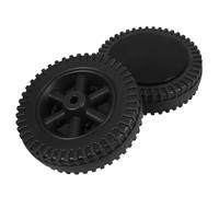 2 Pièces Roue de Barbecue avec Essieu, Hdpe Noir | Roulettes de Remplacement 6 Pouces, Montage Simple, Usage pour Chariot de Grill ou Tondeuse